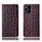 Leather Case Stands Flip Cover Holder H16P for Oppo Find X3 Pro 5G Brown