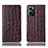 Leather Case Stands Flip Cover Holder H16P for Oppo Find X5 Lite 5G Brown