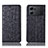 Leather Case Stands Flip Cover Holder H16P for Oppo K10 5G Black