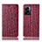 Leather Case Stands Flip Cover Holder H16P for Oppo K10 5G India Red