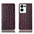 Leather Case Stands Flip Cover Holder H16P for Oppo Reno8 Pro 5G Brown