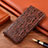 Leather Case Stands Flip Cover Holder H17P for Apple iPhone 12 Mini Brown