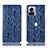 Leather Case Stands Flip Cover Holder H17P for Motorola Moto Edge 30 Ultra 5G Blue