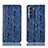 Leather Case Stands Flip Cover Holder H17P for Motorola Moto Edge S30 5G Blue