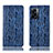 Leather Case Stands Flip Cover Holder H17P for OnePlus Nord N300 5G Blue