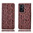 Leather Case Stands Flip Cover Holder H17P for Oppo A76 Brown