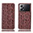 Leather Case Stands Flip Cover Holder H17P for Oppo K10 Pro 5G Brown