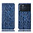 Leather Case Stands Flip Cover Holder H17P for Oppo K9 Pro 5G Blue