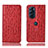 Leather Case Stands Flip Cover Holder H18P for Motorola Moto Edge Plus (2022) 5G Red
