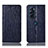 Leather Case Stands Flip Cover Holder H18P for Motorola Moto Edge X30 5G Blue