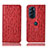 Leather Case Stands Flip Cover Holder H18P for Motorola Moto Edge X30 5G Red