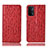 Leather Case Stands Flip Cover Holder H18P for Oppo A54 5G Red