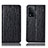 Leather Case Stands Flip Cover Holder H18P for Oppo A93s 5G Black