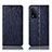 Leather Case Stands Flip Cover Holder H18P for Oppo A93s 5G Blue