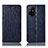 Leather Case Stands Flip Cover Holder H18P for Oppo A94 5G Blue