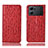 Leather Case Stands Flip Cover Holder H18P for Oppo K10 5G Red