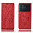 Leather Case Stands Flip Cover Holder H18P for Oppo K9 Pro 5G Red