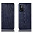 Leather Case Stands Flip Cover Holder H18P for Oppo K9X 5G Blue