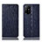 Leather Case Stands Flip Cover Holder H18P for Oppo Reno5 Z 5G Blue