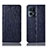 Leather Case Stands Flip Cover Holder H18P for Oppo Reno7 Pro 5G Blue