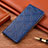 Leather Case Stands Flip Cover Holder H18P for Samsung Galaxy A04s Blue