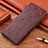 Leather Case Stands Flip Cover Holder H19P for Apple iPhone 6S Plus Red Wine