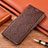 Leather Case Stands Flip Cover Holder H19P for Google Pixel 6 Pro 5G Brown