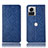 Leather Case Stands Flip Cover Holder H19P for Motorola Moto Edge 30 Ultra 5G Blue