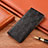 Leather Case Stands Flip Cover Holder H19P for Motorola Moto G73 5G Black