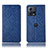 Leather Case Stands Flip Cover Holder H19P for Motorola Moto S30 Pro 5G Blue