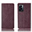 Leather Case Stands Flip Cover Holder H19P for Oppo A57 5G Red Wine