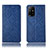 Leather Case Stands Flip Cover Holder H19P for Oppo A94 5G Blue