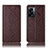 Leather Case Stands Flip Cover Holder H19P for Oppo K10 5G India Brown