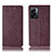 Leather Case Stands Flip Cover Holder H19P for Oppo K10 5G India Red Wine