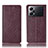 Leather Case Stands Flip Cover Holder H19P for Oppo K10 Pro 5G Red Wine