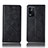 Leather Case Stands Flip Cover Holder H19P for Oppo K9X 5G Black