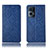 Leather Case Stands Flip Cover Holder H19P for Oppo Reno7 Pro 5G Blue