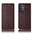 Leather Case Stands Flip Cover Holder H19P for Realme Q3s 5G Brown