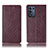 Leather Case Stands Flip Cover Holder H19P for Realme Q3s 5G Red Wine