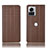 Leather Case Stands Flip Cover Holder H20P for Motorola Moto Edge 30 Ultra 5G Brown