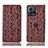 Leather Case Stands Flip Cover Holder H20P for Motorola Moto S30 Pro 5G Brown