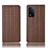 Leather Case Stands Flip Cover Holder H20P for Oppo A93s 5G Brown