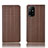 Leather Case Stands Flip Cover Holder H20P for Oppo A94 5G Brown