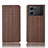 Leather Case Stands Flip Cover Holder H20P for Oppo K10 5G Brown