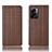 Leather Case Stands Flip Cover Holder H20P for Oppo K10 5G India Brown