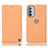 Leather Case Stands Flip Cover Holder H21P for Motorola Moto G31 Orange