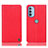 Leather Case Stands Flip Cover Holder H21P for Motorola Moto G31 Red