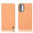 Leather Case Stands Flip Cover Holder H21P for Motorola MOTO G52 Orange