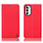 Leather Case Stands Flip Cover Holder H21P for Motorola MOTO G52 Red