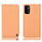 Leather Case Stands Flip Cover Holder H21P for Oppo A54 5G Orange